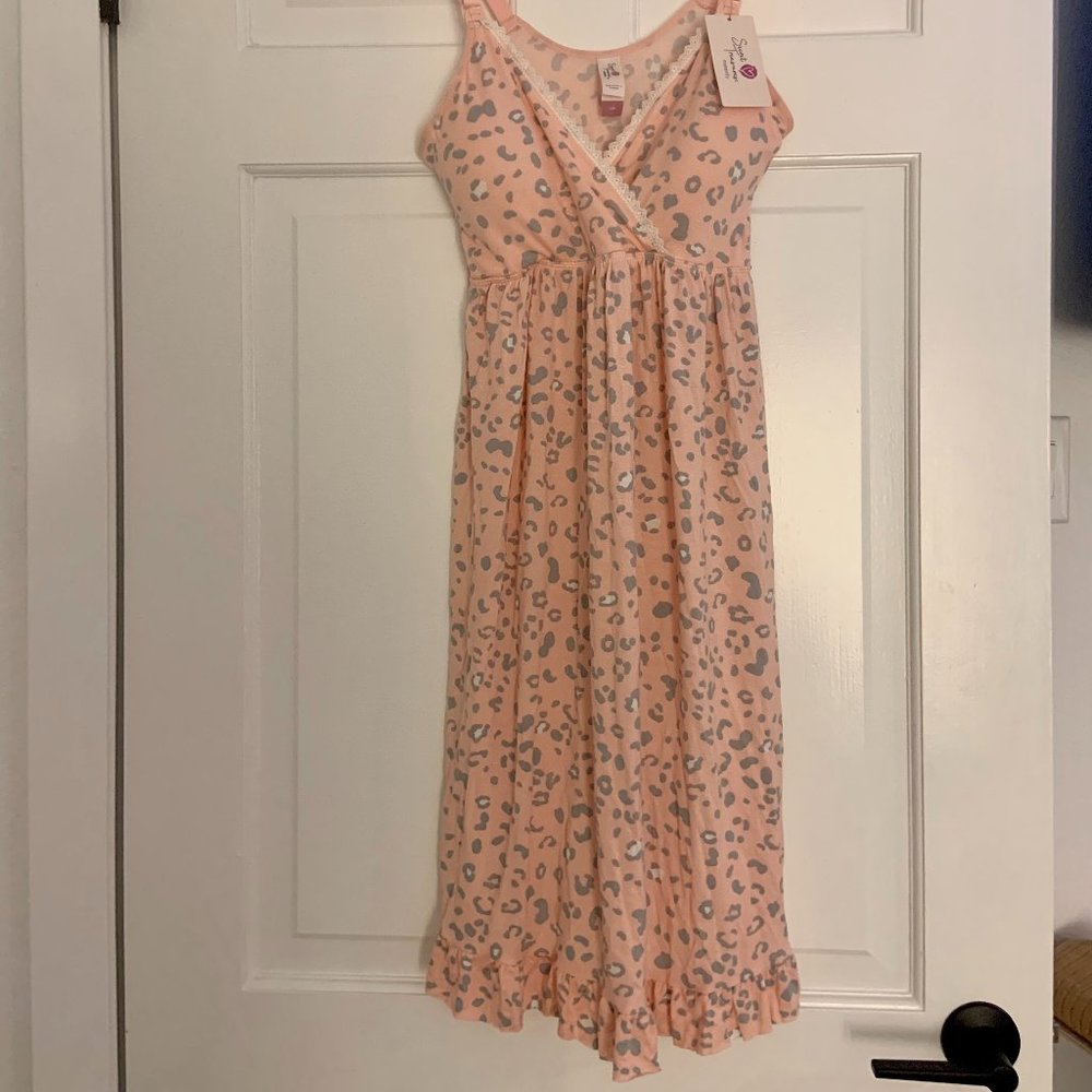 Maternity Pink Cheetah Print Nightgown